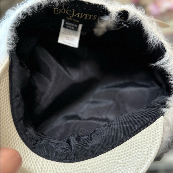 NWOT Eric Javits lamb fur leather cap - Picture 11 of 12